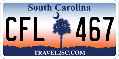 SC license plate CFL467