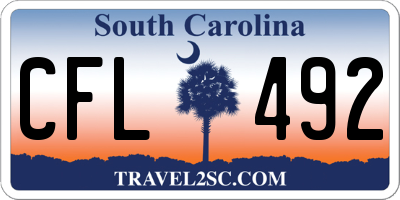 SC license plate CFL492