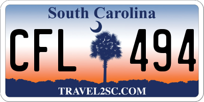 SC license plate CFL494