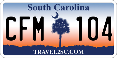 SC license plate CFM104