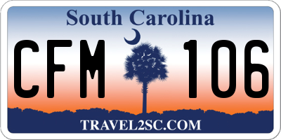 SC license plate CFM106
