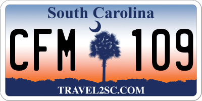 SC license plate CFM109