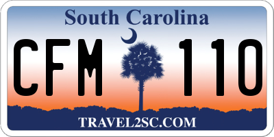 SC license plate CFM110