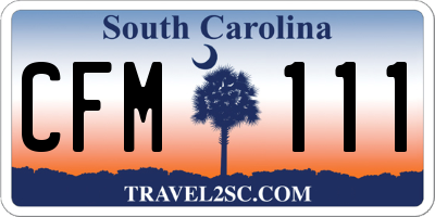SC license plate CFM111