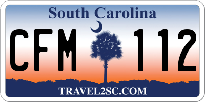 SC license plate CFM112