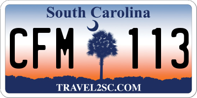 SC license plate CFM113