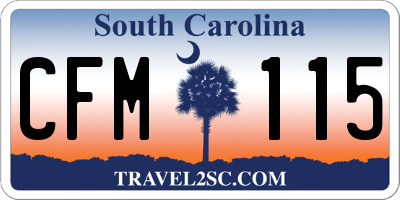 SC license plate CFM115