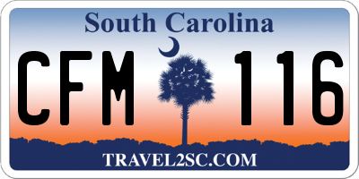 SC license plate CFM116