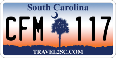 SC license plate CFM117
