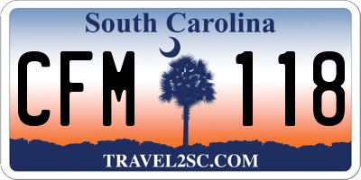 SC license plate CFM118