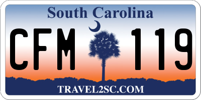SC license plate CFM119