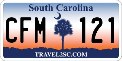 SC license plate CFM121