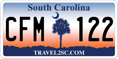 SC license plate CFM122
