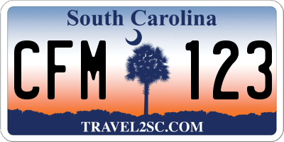 SC license plate CFM123