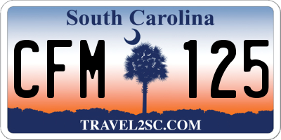 SC license plate CFM125
