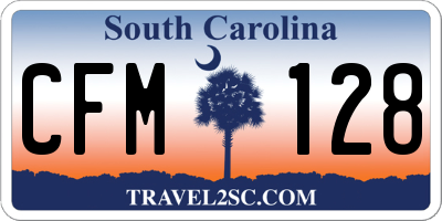 SC license plate CFM128