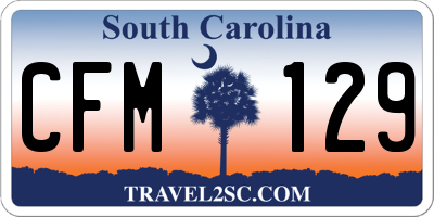 SC license plate CFM129