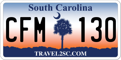 SC license plate CFM130