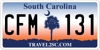SC license plate CFM131