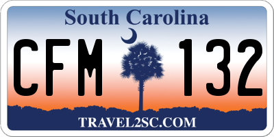 SC license plate CFM132