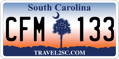 SC license plate CFM133