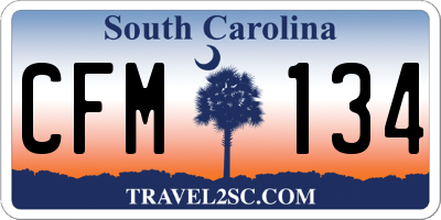 SC license plate CFM134