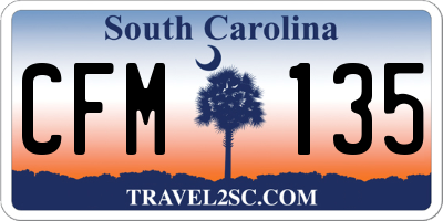 SC license plate CFM135