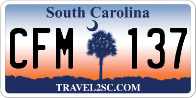 SC license plate CFM137