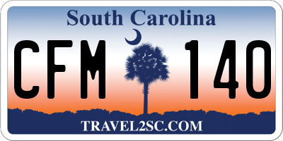 SC license plate CFM140