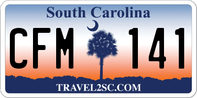 SC license plate CFM141