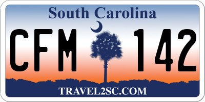 SC license plate CFM142