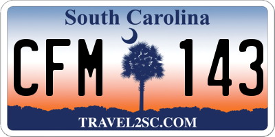SC license plate CFM143