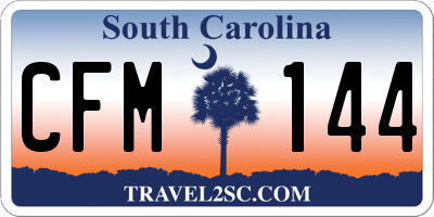 SC license plate CFM144