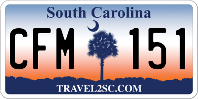 SC license plate CFM151