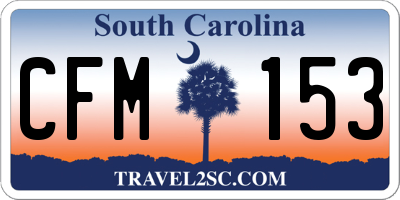 SC license plate CFM153