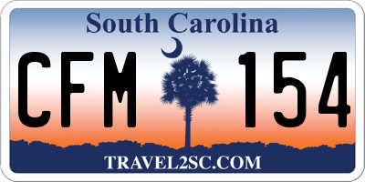 SC license plate CFM154