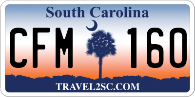 SC license plate CFM160