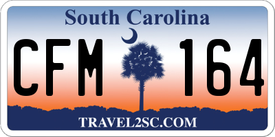 SC license plate CFM164