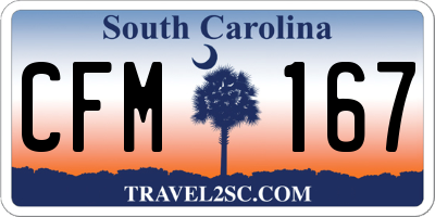 SC license plate CFM167