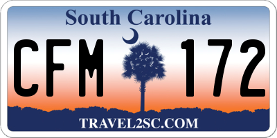SC license plate CFM172