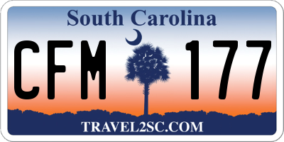 SC license plate CFM177