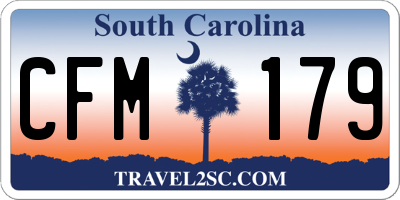 SC license plate CFM179