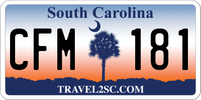 SC license plate CFM181