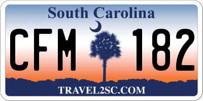 SC license plate CFM182