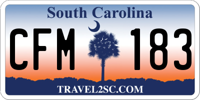 SC license plate CFM183