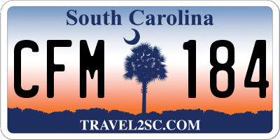 SC license plate CFM184