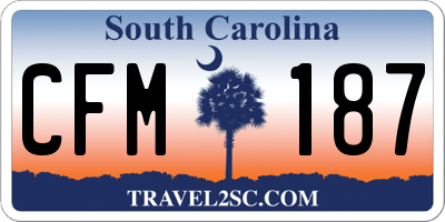 SC license plate CFM187