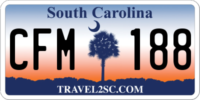 SC license plate CFM188