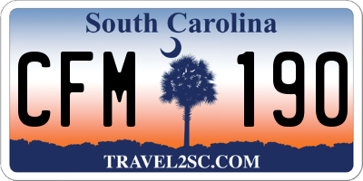 SC license plate CFM190