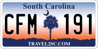 SC license plate CFM191